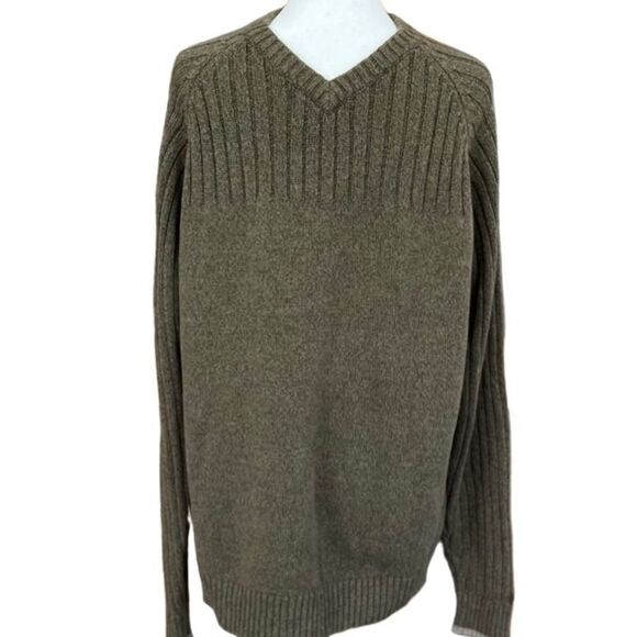 Columbia Men’s Commando Sweater  V
Neck Cotton Green Pullover size L - Picture 1 of 6
